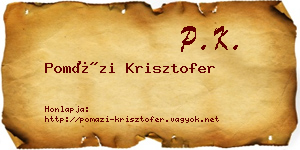 Pomázi Krisztofer névjegykártya